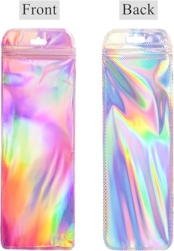 Miniatura 3 de Paquete de 100 bolsas de embalaje holográficas con cuentas para bolígrafos, bolsas resellables para bolígrafos de cuentas, recuerdos de fiesta de