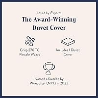 Vista 7 de Brooklinen Funda de edredón de percal de lujo, 100% algodón, fresca, nítida, lazos en las esquinas extralargos, cierre de botón, suave
