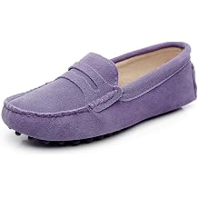 ANUFER Womens Classic Suede Penny Loafers Comfort Handmade Slipper Moccasins