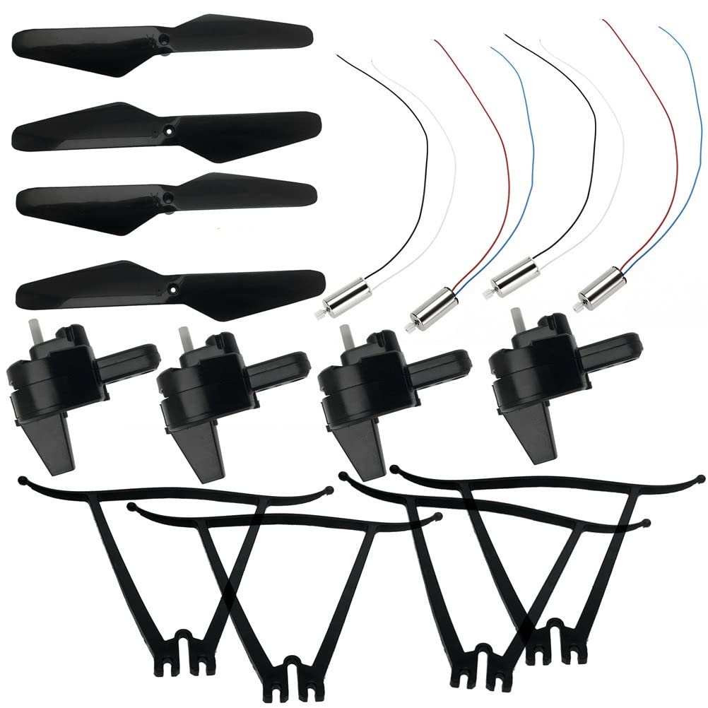 INLIMA Akcesoria do dronów Do drona S60 RC Części zamienne Łopatki śmigła Osłony Ochronne ramiona silnika przekładni do drona S60 RC Quadcopter Repair Accessories S60 Części do drona (kolor: zestaw A)