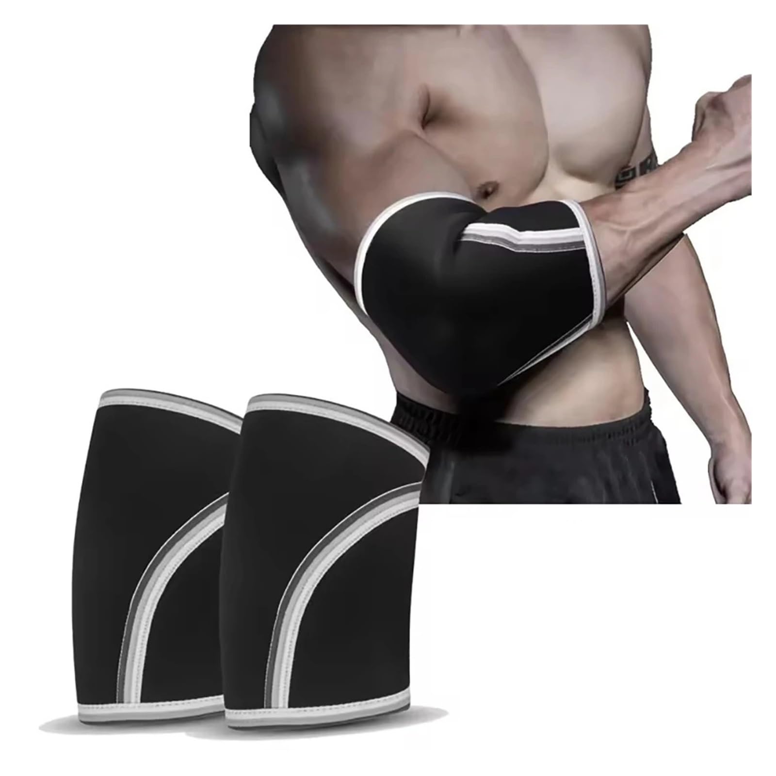 Coderas Deportivas Protector de Levantamiento de Pesas, Mancuernas de Levantamiento de Pesas, Soporte for Brazo, Gimnasio, Fitness, Codo de Seguridad, 1 par para Deportes(XXL)