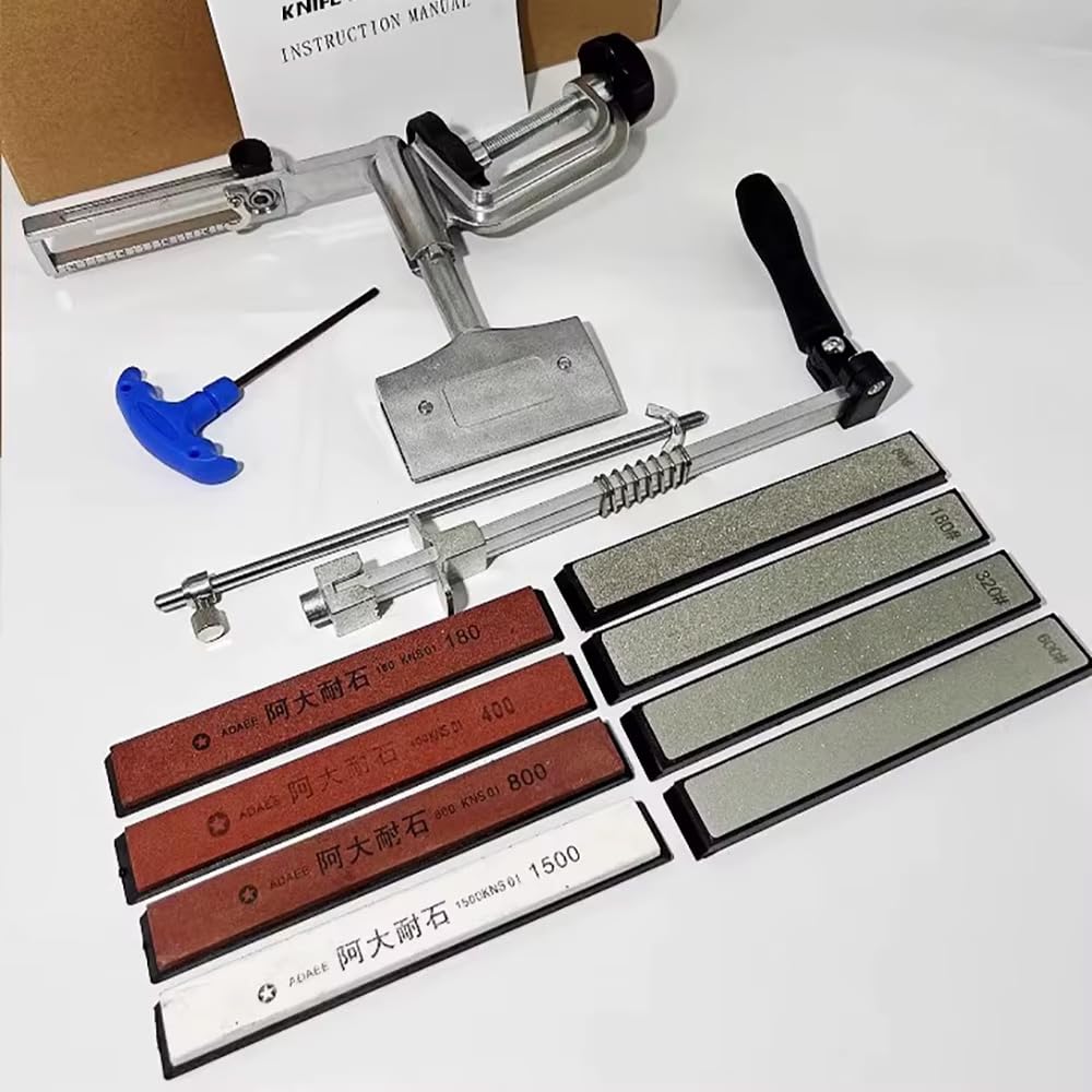 Toplionace Afilador de ángulo Fijo Profesional con ángulo Ajustable de 15° a 35°, Soporte de Acero Inoxidable para Afilar Cuchillos, Piedra de Afilar para Cocina Casera, Kit de Pulido de Diamante
