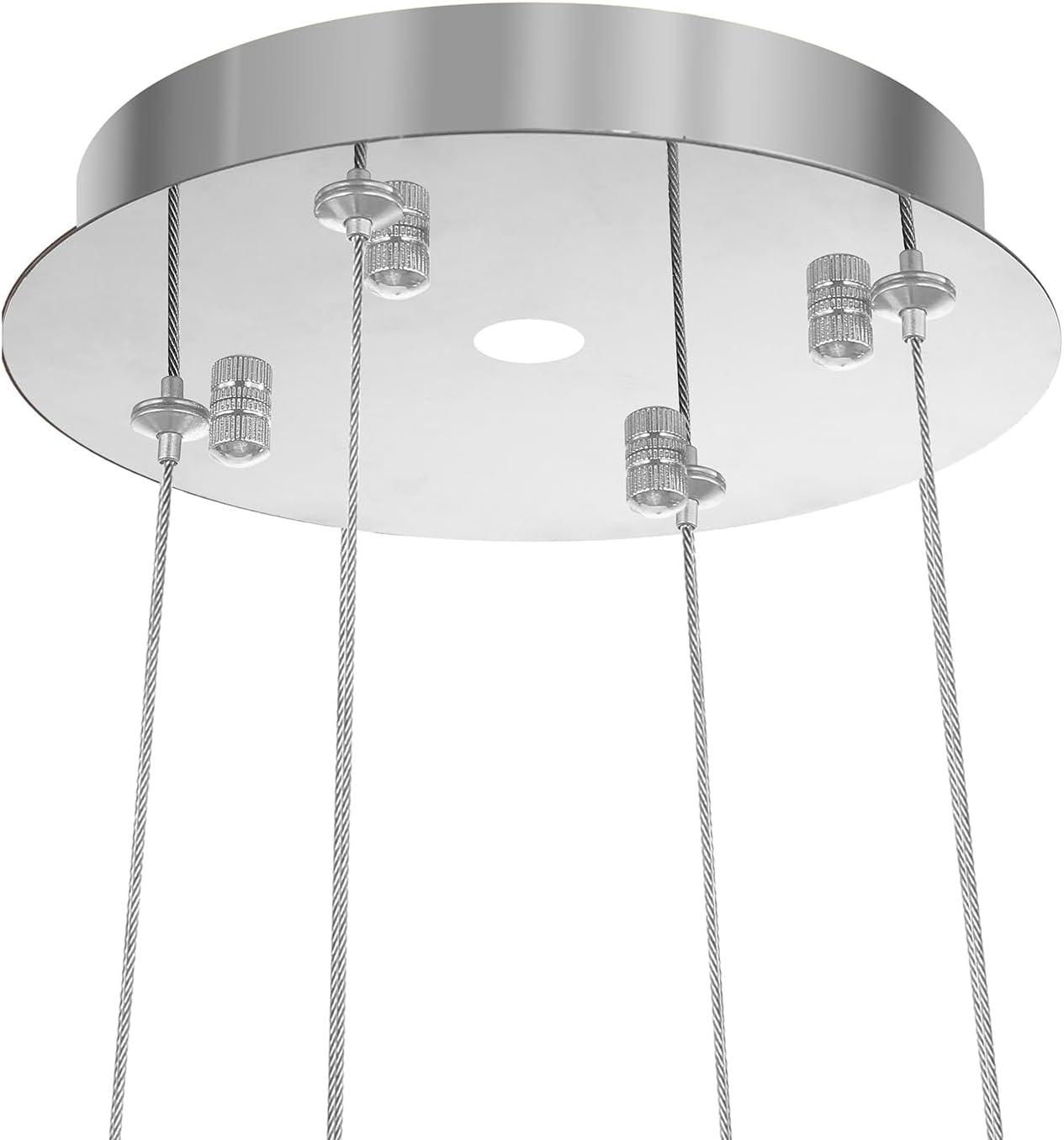 HAIXIANG Chandelier Ceiling Light Ceiling Adapter for Sloped Small Domed Roof Ceiling with Adjustable Hanging Wires, Silver