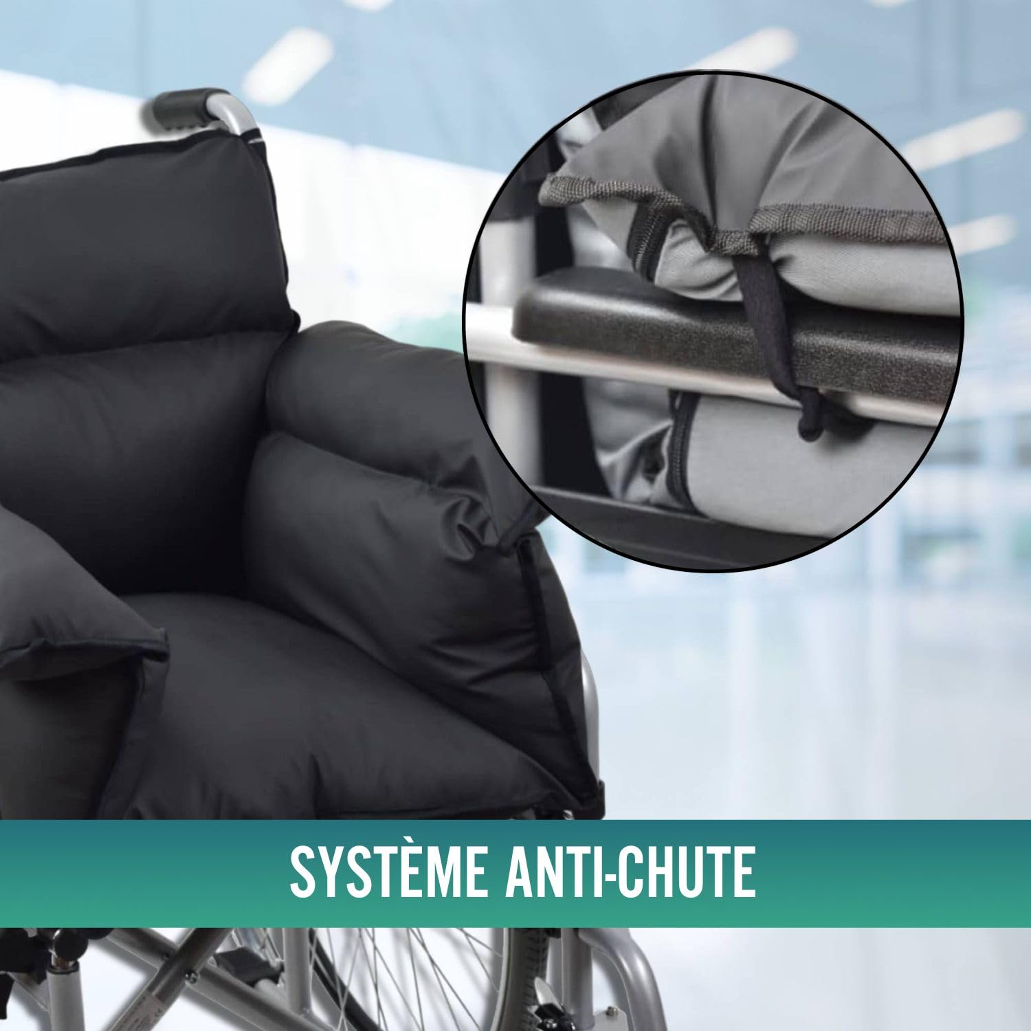 OrtoPrime Protecteur Coussin Anti-escarres pour Fauteuil Roulant + Coussin Anti Escarres pour Fauteuil - Prévient Les Ulcères de Pression et Augmente Le Confort - Coussin Coccyx de Siège Orthopédique