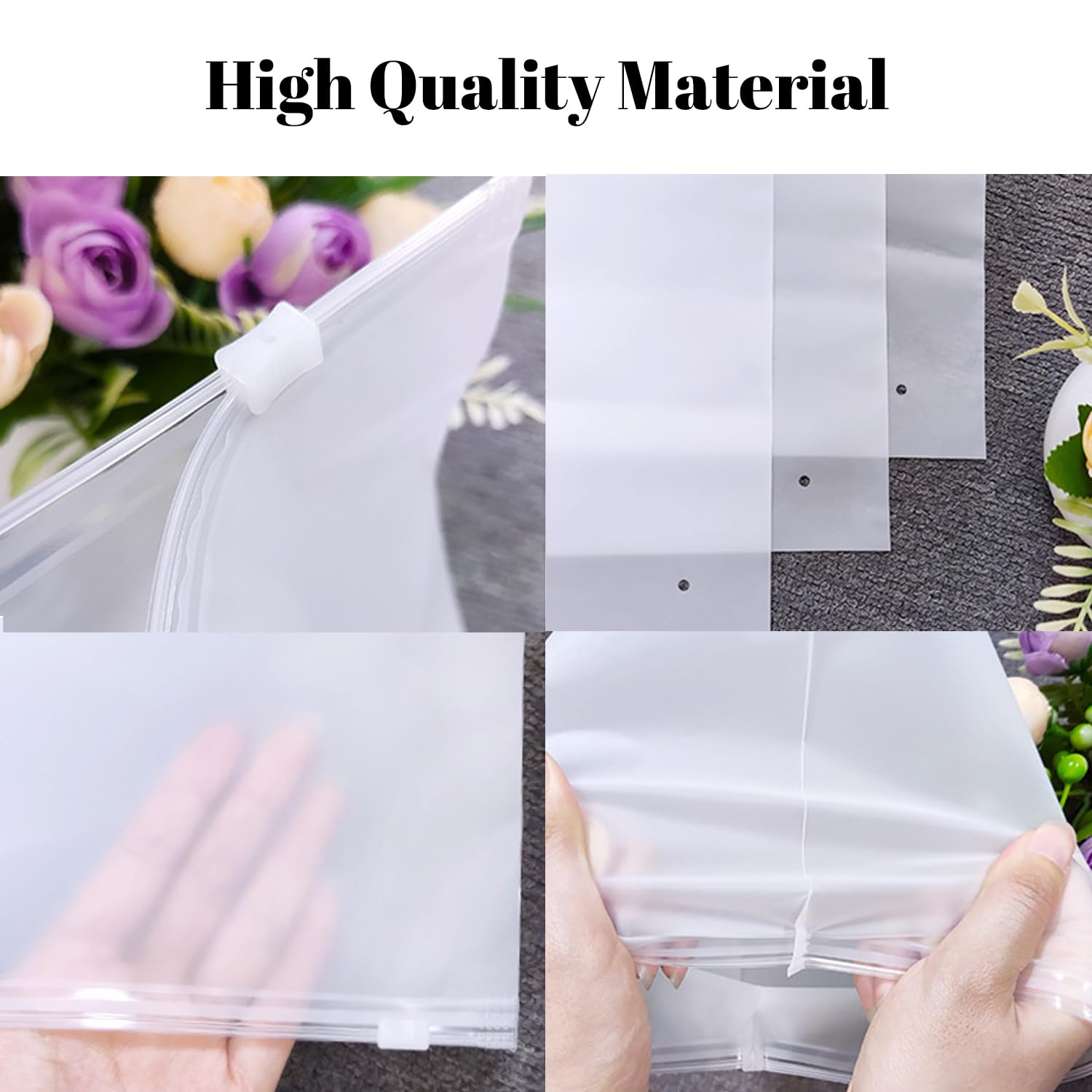 Amazon.com: Custom 50-500PCS Frosted Zipper Plastic Bag