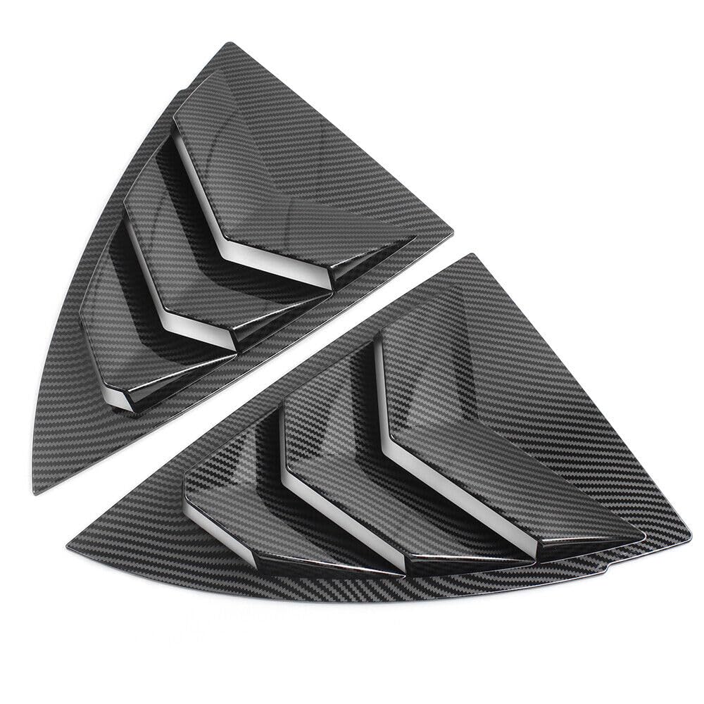 Rear Side Window Louvers Compatible with Tesla Model Y 2020-2023 Air Vent Scoop Shades Cover Blinds (Carbon Fiber Pattern)