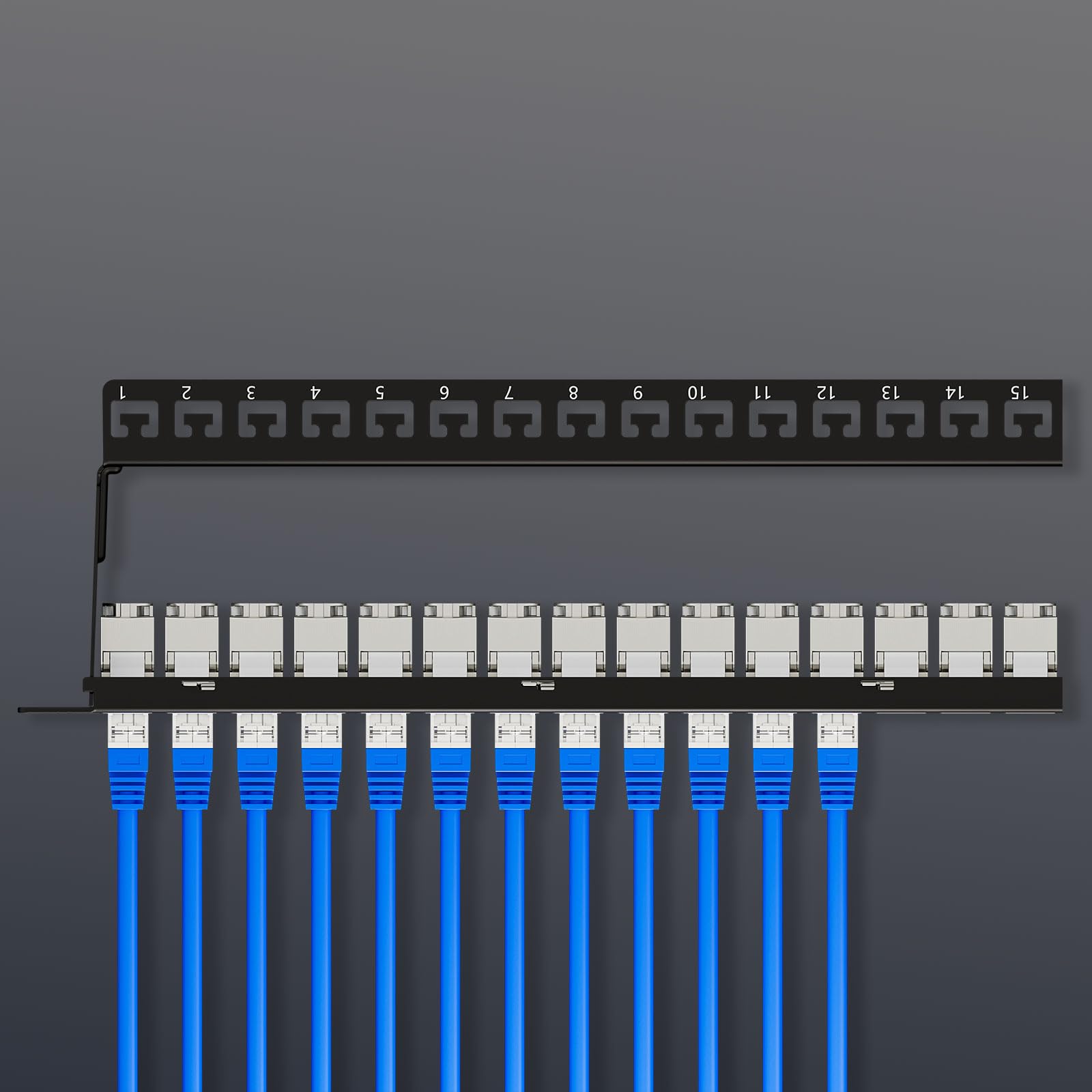 iwillink 24 Port CAT7 Patchpanel Set Patchfeld Verteilerfeld Modular, 1HE Geschirmtes 19 Zoll Rack Verteilerfeld, 10 Gbit/s 600 MHz, LAN Netzwerk Verteiler, Schwarz | CAT7 STP Patchpanel 24 Port Set