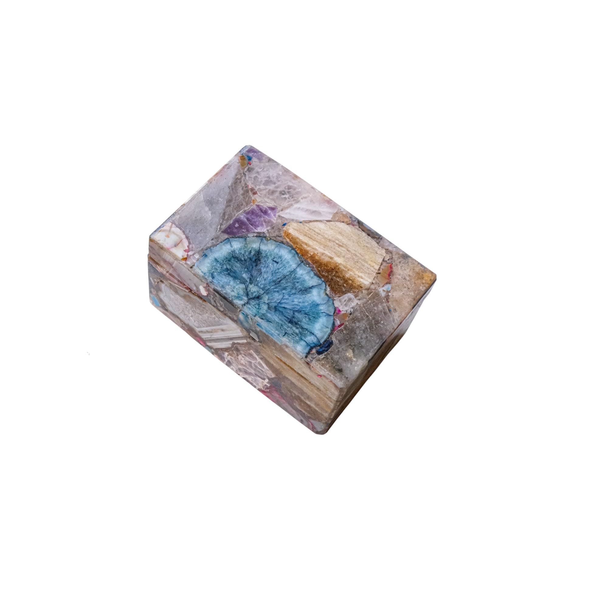 Pyramid Tatva Multi Crystal Tarot Storage Box | Handcrafted Natural Gemstone Decorative Box for Balance, Harmony, Crystals, Home Décor and Gifting for Positive Energy, Balance and Spiritual-image-9
