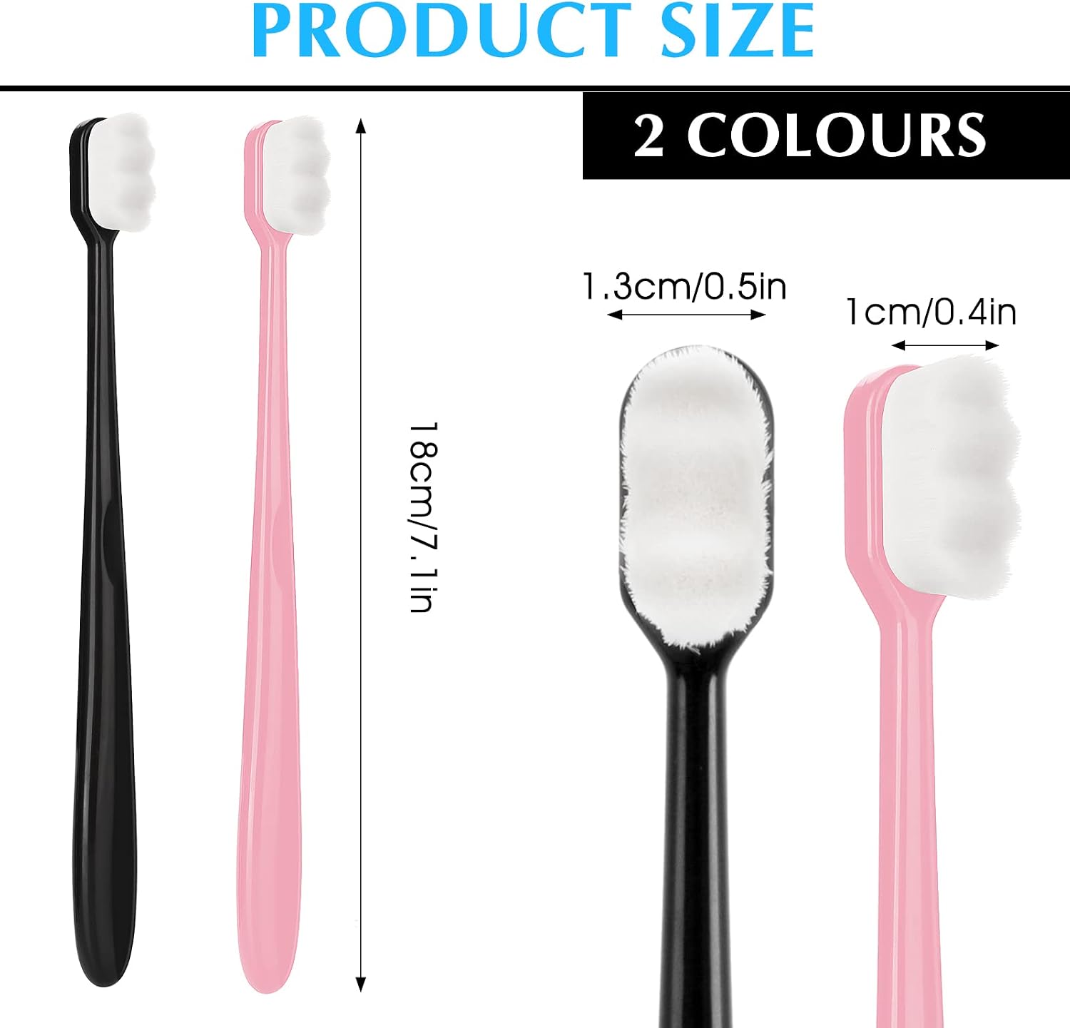 WLLHYF 2 PCS Extra Soft Toothbrush Micro Nano Toothbrushes with 10000 Bristles Sterile Fiber Adult Toothbrush Painless Brushing for Sensitive Gums Teeth Oral Gum Recession Adult Kid Children