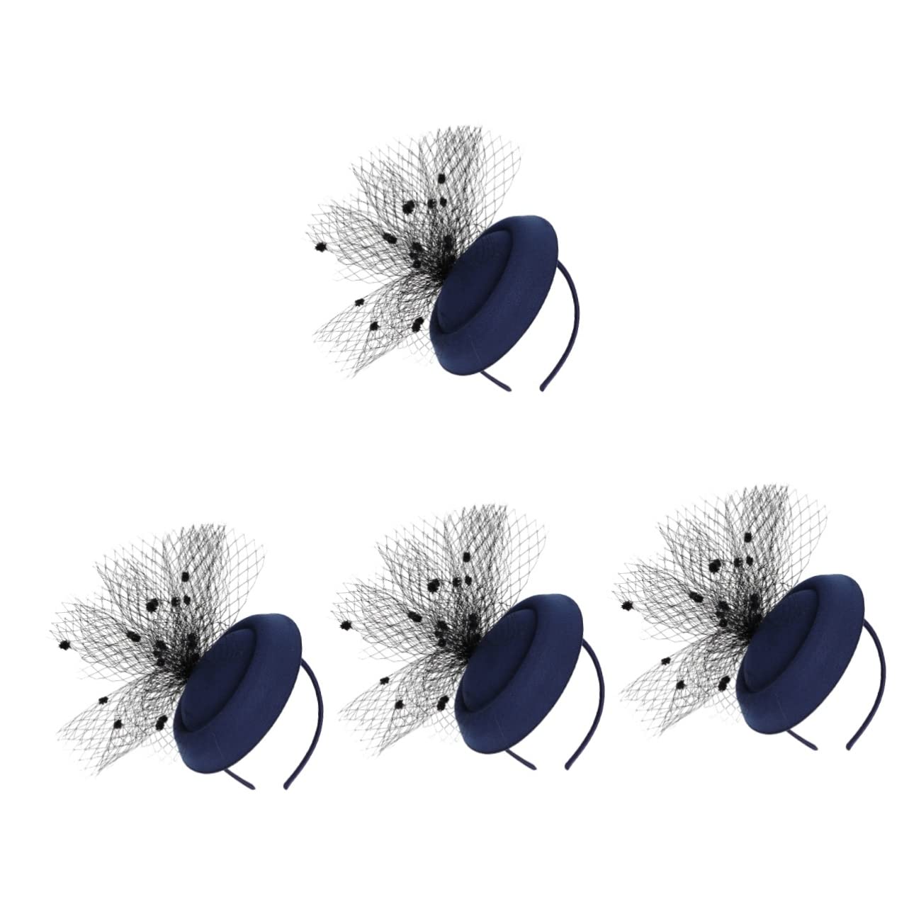 FRCOLOR 4pezzi Fascinator da Donna con Velo Elegante e Clip per Cappello da Tea Party Rete per Cerimonie e Occasioni Speciali Accessorio Femminile Versatile per Matrimoni e Feste