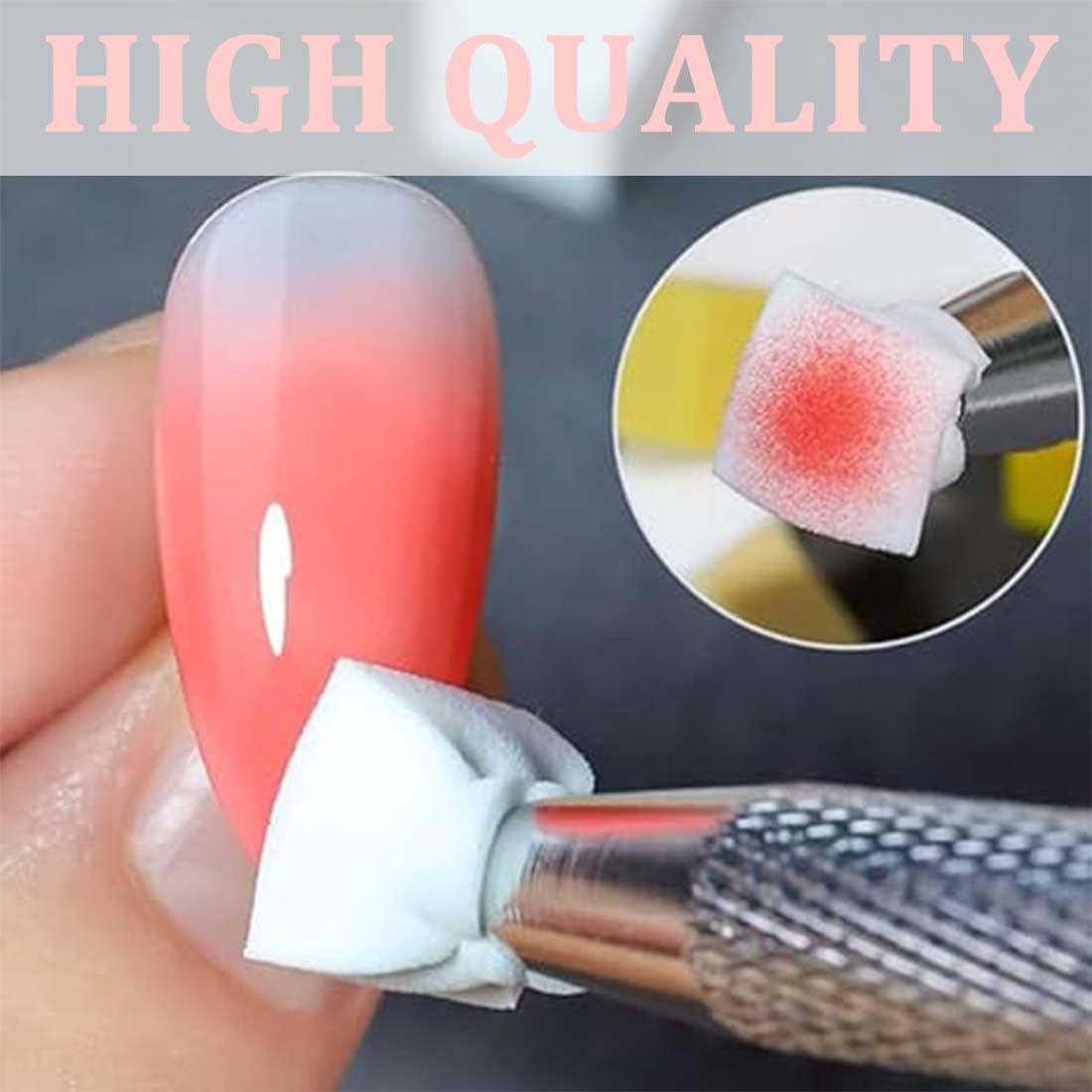 50 Pezzi di Spugna Unghie con Pinza Metallica, Pennelli Unghie, Unghie Ombre Design, Strumenti per la Nail Art Pennello di Spugna, Usato per Creare una Varietà di Modelli di Nail Art Sfumati