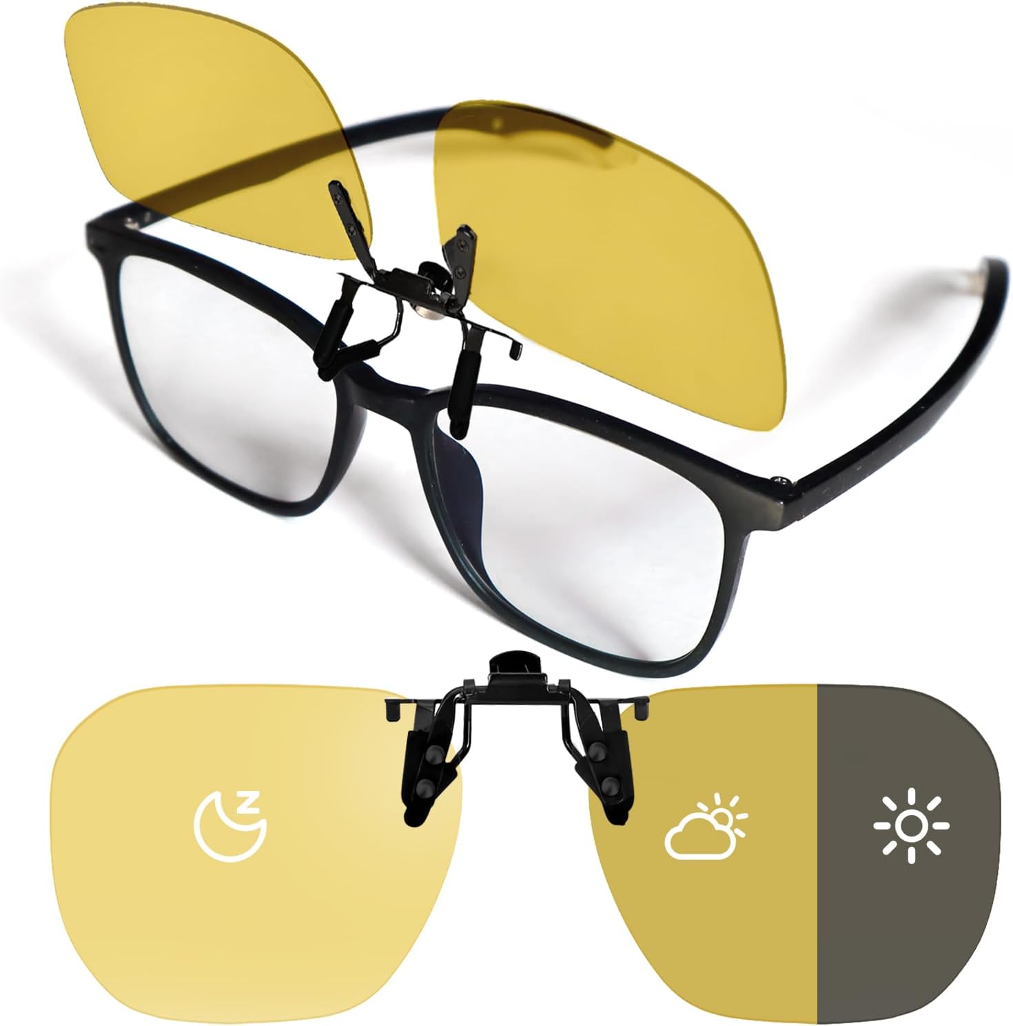 Night Vision Glasses with Clip Suitable for Low Light Environment Offers High Definition Vision, Can Be Used for Driving and Fishing