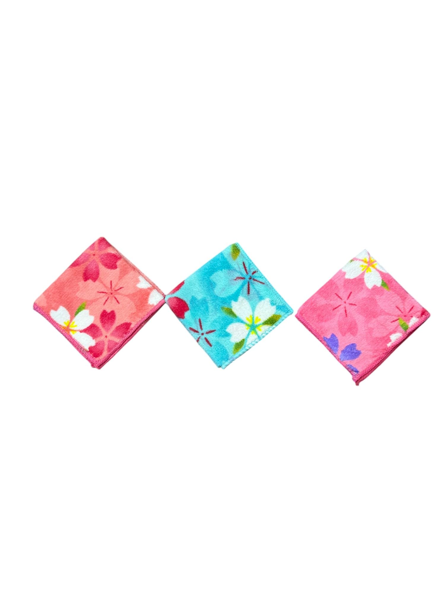 Microfiber Small Size- Pack of 3 Pieces - Soft, Silky, Absorbent, Handkercheif for Women's, Kids and Newborn Babies - 25x25 CM, Floral Printed Handkercheif/ Rumal/ Multicolor, Sky Blue, Pink, Orange-image-48