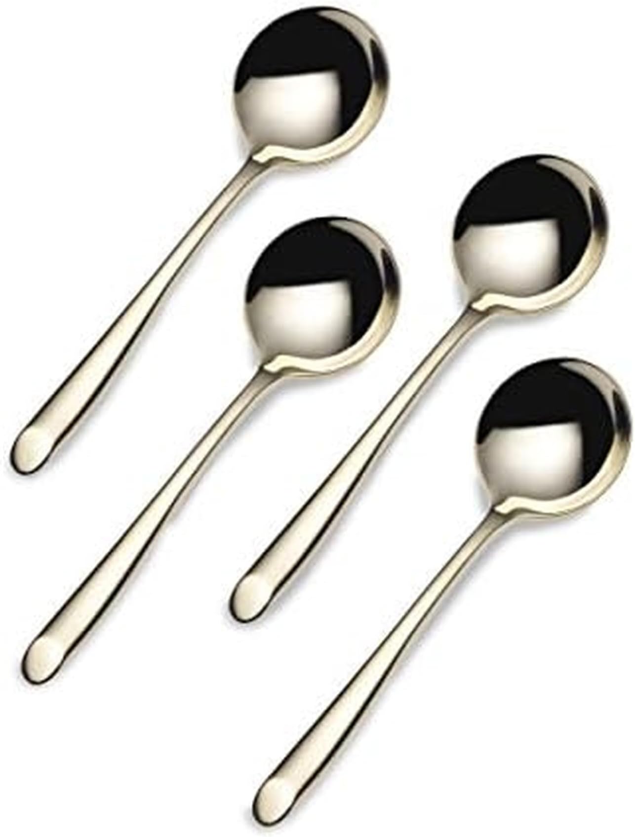 Towle Living Wave Gold-Plated Stainless Steel Bouillon Spoon, Set of 4