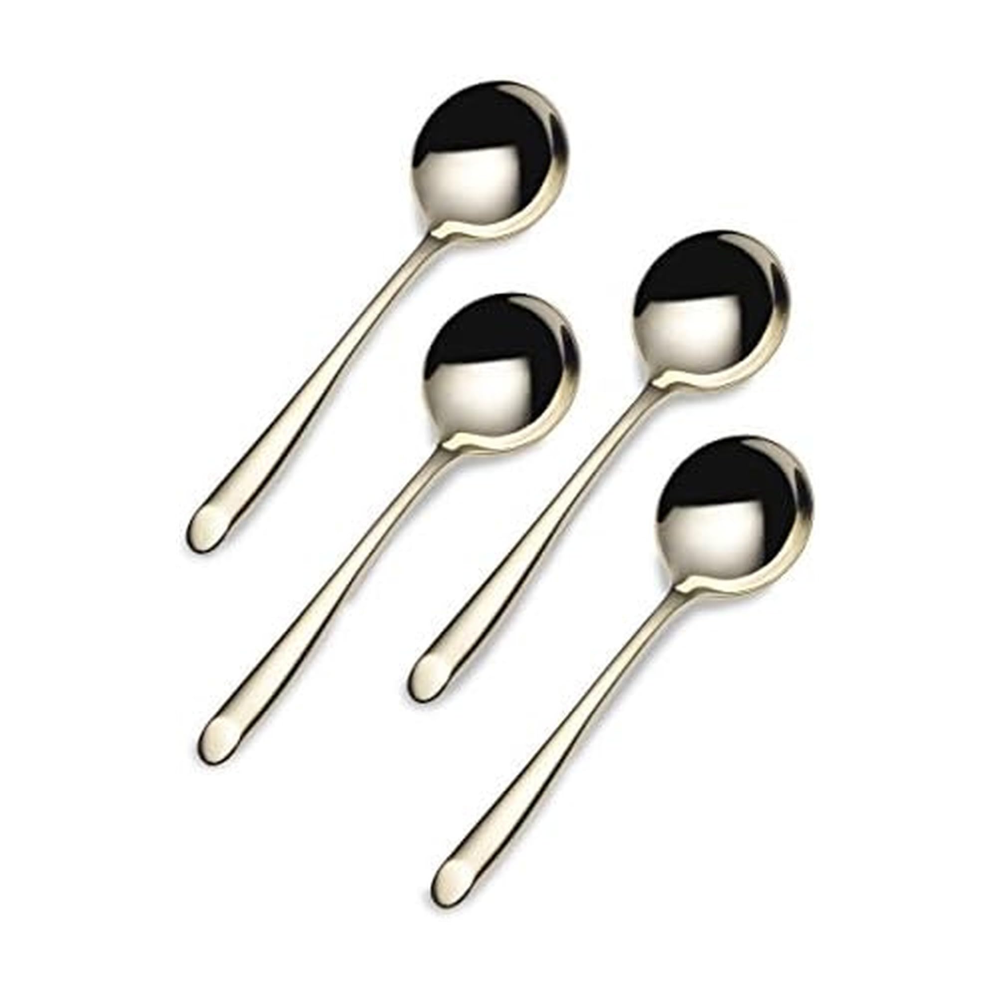 Towle Living Wave Gold-Plated Stainless Steel Bouillon Spoon, Set of 4