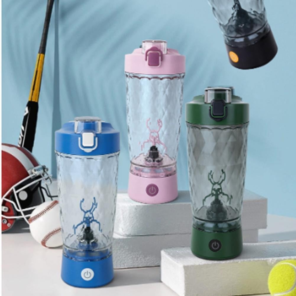 Mescola i tuoi pasti ovunque con questo shaker elettrico ricaricabile tramite USB, leggero ed efficiente per miscelare le proteine (verde)