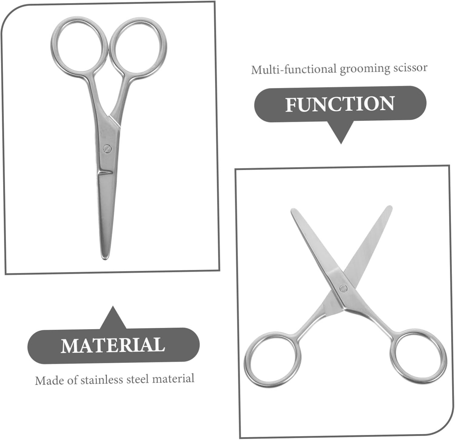 2pcs Stainless Steel Eyebrow Scissors Nose Hair Trimmer Rounded Tip Small Grooming Scissors for Safe Eyebrow Beard and Face Hair Trimming