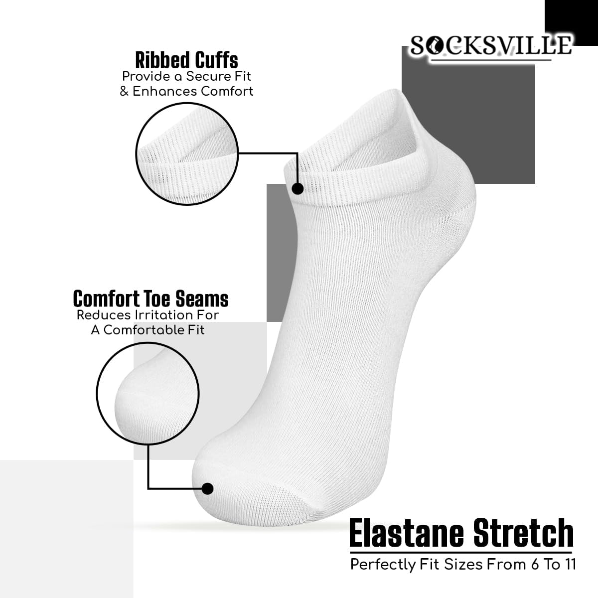 Vihir 6 Paia Calzini Invisibili Uomo Salvapiede, Morbidi - Foto 6