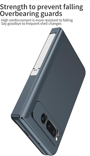 Case for Google Pixel Fold, Hinge Protection Back Cover with Kickstand, Screen Protector and Magnetic Adsorption Luxury Ultra Thin Case,Green