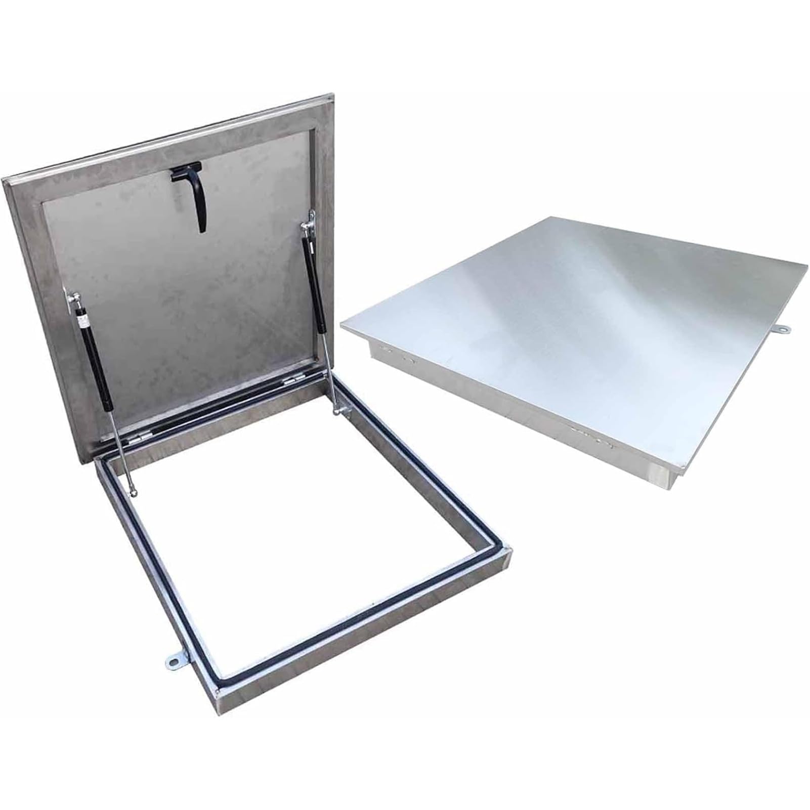Cubierta de ventilación robusta con resorte de gas para puerta de seguridad de emergencia para tragaluz y sótano, puerta de seguridad de emergencia, tamaño: 80 x 75 cm, solución duradera y segura.