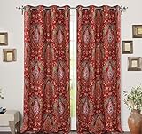 DriftAway Christopher Peacock Floral Pattern Energy Saving Thermal Insulated Blackout Window Curtain...