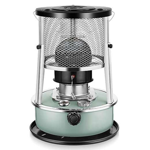 2 in 1 Portable Kerosene Heater & Stove, 9000 BTU, Non-Electric Indoor Outdoor Heater for Camping, Hunting, Cooking, Home, Garage, and Emergency Preparedness - Aquamarine