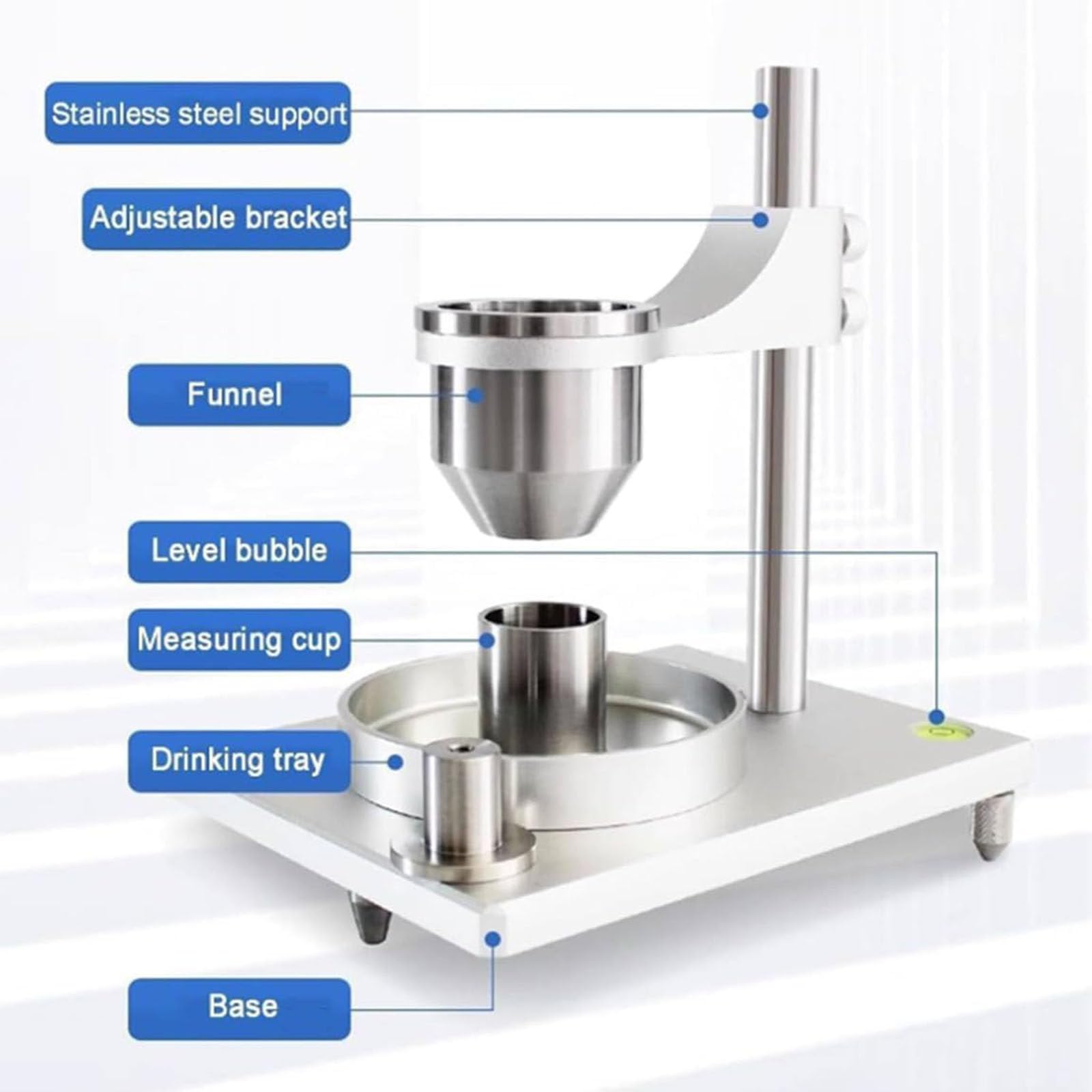 This Powder Bulk Density Tester, Stainless Steel Loose Density Volumeter for Natural Accumulation Testing, Lab Equipment