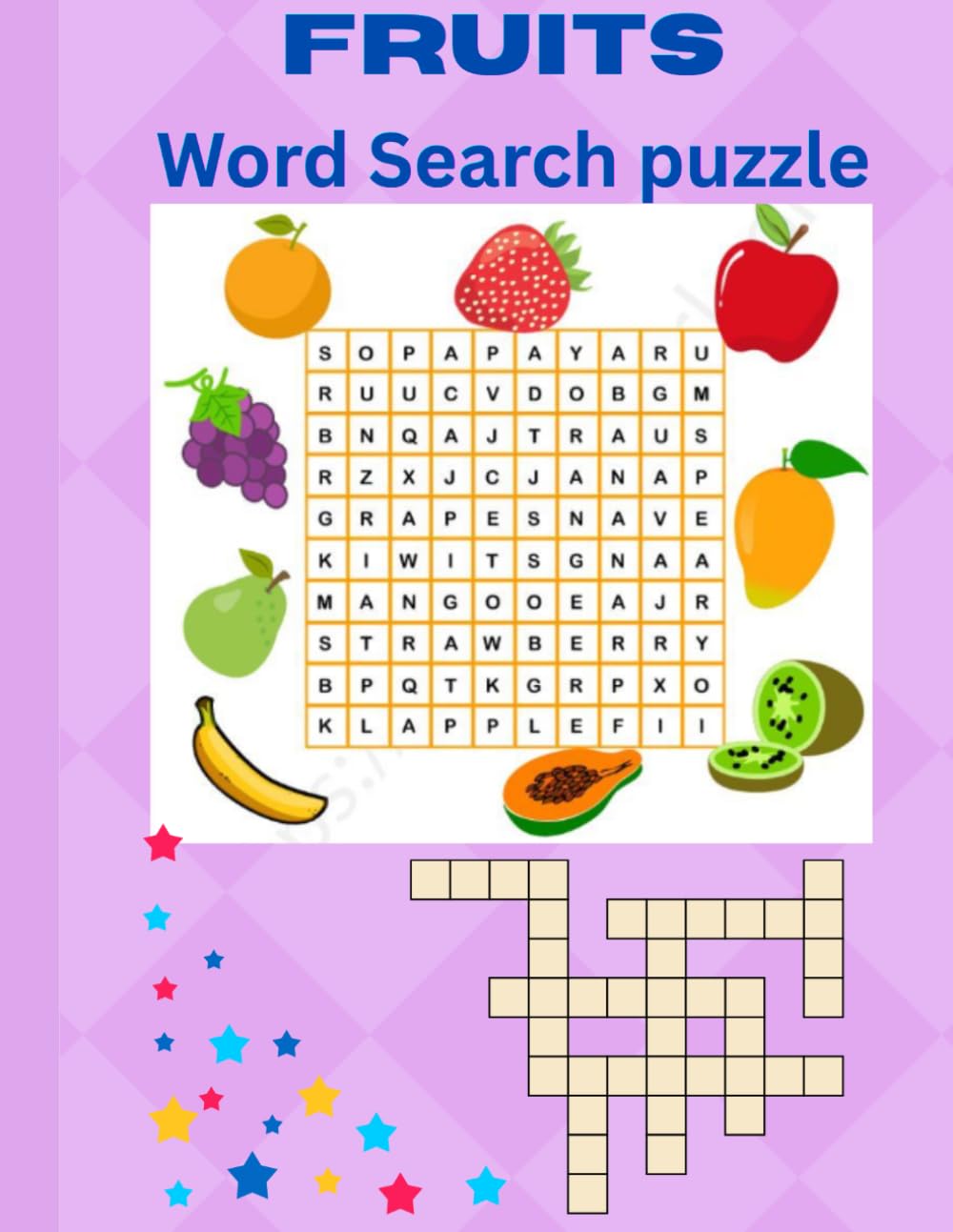 Easy Fruit Word Search for Kids: Easy Fruit Word Searches for Kids 4–10