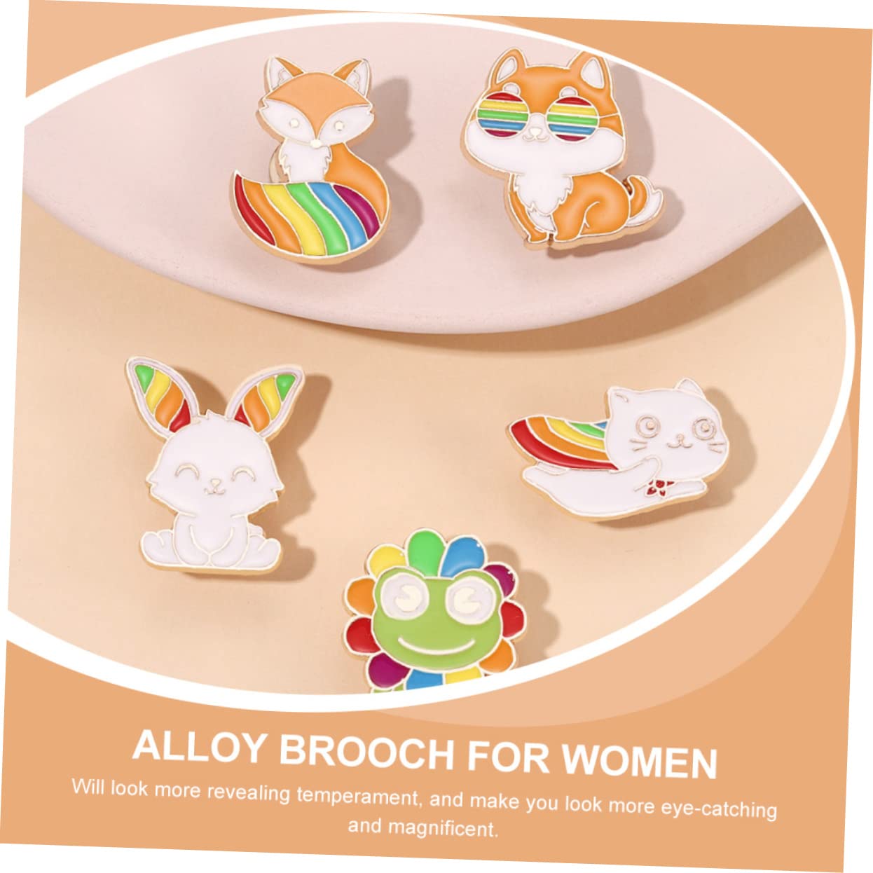 CALLARON Broche De Animal Arcoíris Alfiler De Capa Broche De Diseñador Broche De Animal Para Camisetas Broche De Animal Para Chaquetas Adornos De Broche Aleación