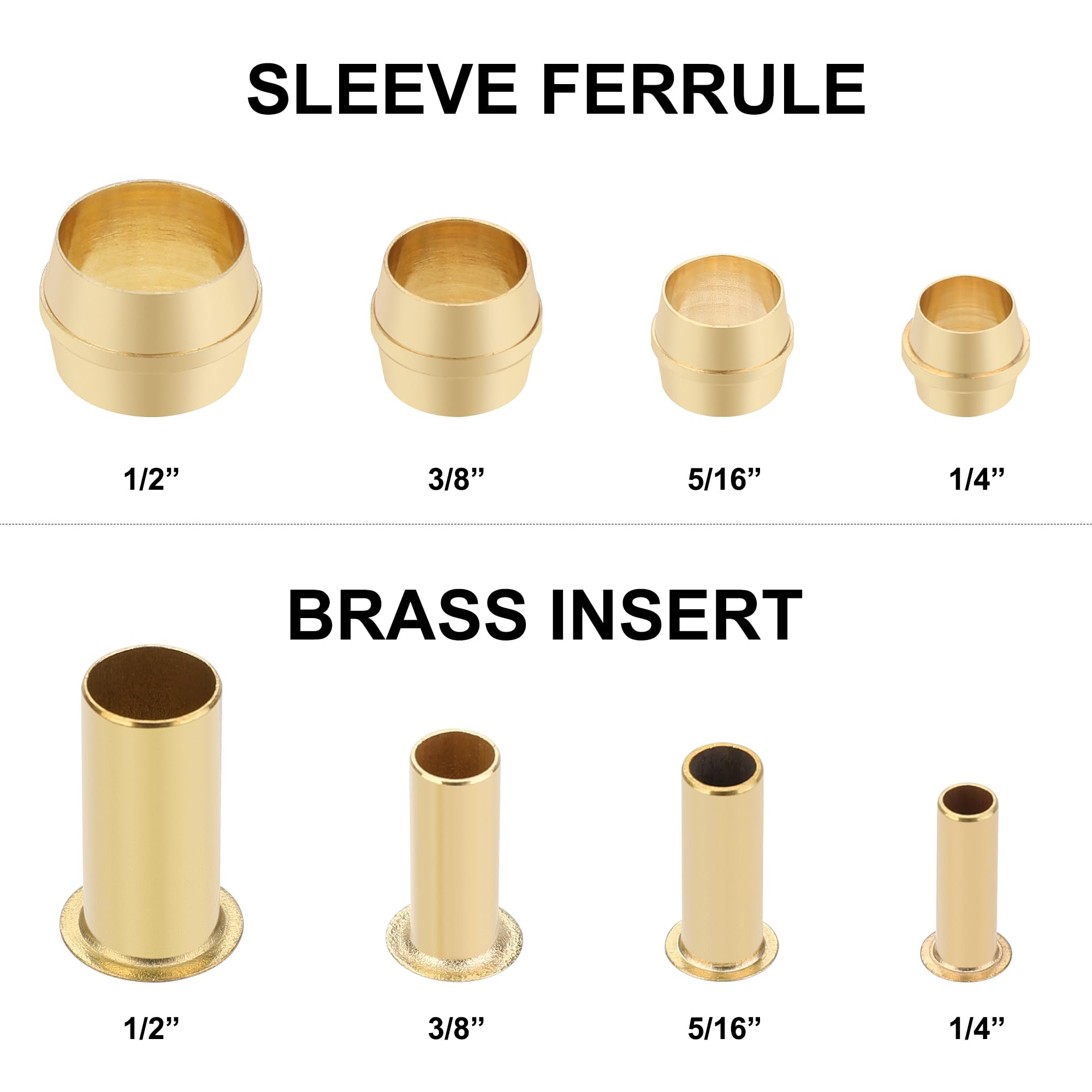 Snapklik.com : Hromee 150PCS Tube OD1/4" 5/16" 3/8" 1/2") Brass ...