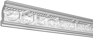 5in Face x 4-1/2in H x 2in Proj, Primed White Polyurethane, Crown Mouldi...