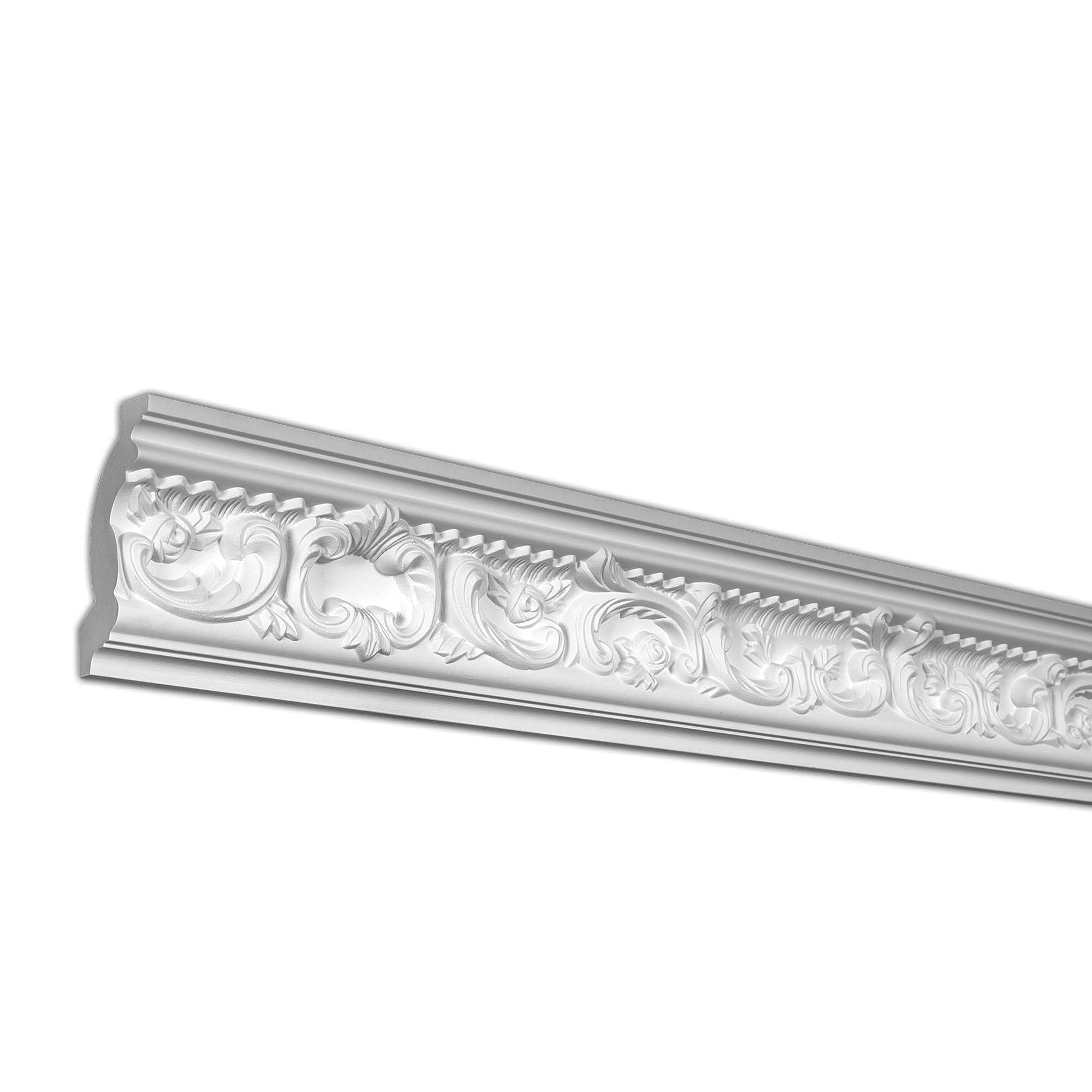 5in Face x 4-1/2in H x 2in Proj, Primed White Polyurethane, Crown Moulding, 94-1/2in Long Pro Pack, 2 Pack