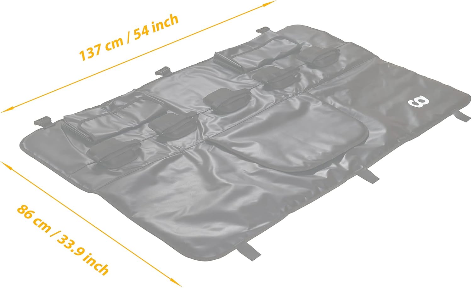 CyclingDeal Tailgate Bike Pads - Mountain MTB Bike Carrier Bicycle Rack Cover Protection Mats for Pickup Truck - Fits up to 5 Bikes - 54" Wide for 5 Bikes (w/Tool Pockets)