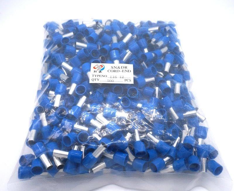 Real Terminales E16-12 Insulated Cable Cord End Bootlace Ferrule Terminals Tubular Wire Connector 1000pcs
