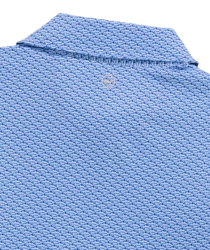 Image of vineyard vines Boys' Printed Sankaty Performance Polo, Bass Micro Jake Blue, S