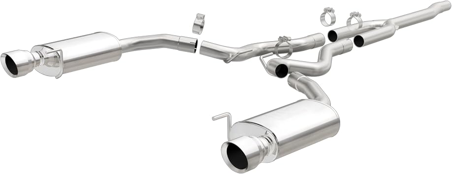 MagnaFlow Performance Exhaust System 19097 Cat-Back, Street Series, Compatible with 2015-2023 Ford Mustang, Dual Split Rear Exit Style