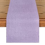 tischläufer lila mit blumen Hochwertig und langlebig: Aus 100 % gesponnenem Polyester, stabile Nähte, weich und langlebig, schützt die Oberfläche Ihres Tisches vor heißen Pfannen, Kratzern und Verschüttungen