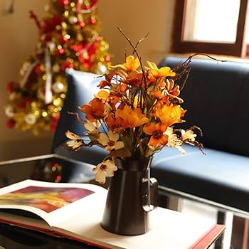 ヴィンテージクラフトフラワーアレンジメント花瓶装飾創造的な装飾品 モダンな造花のアレンジメント、高級リビングルームとダイニング