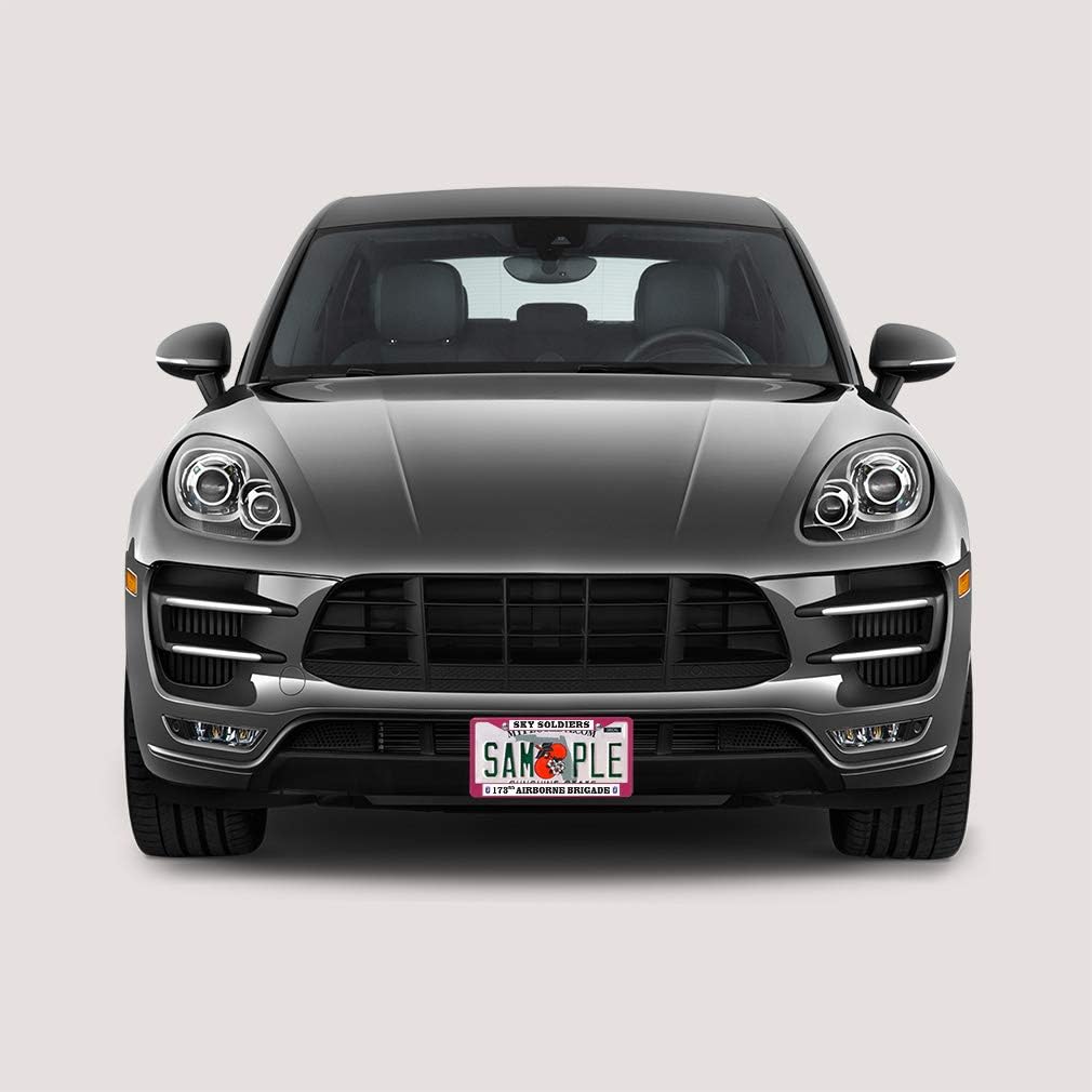 Sign Destination Metal License Plate Frame Sky Soldiers 173Rd Airborne Brigade Car Auto Tag Holder Black 2 Holes Set of 2
