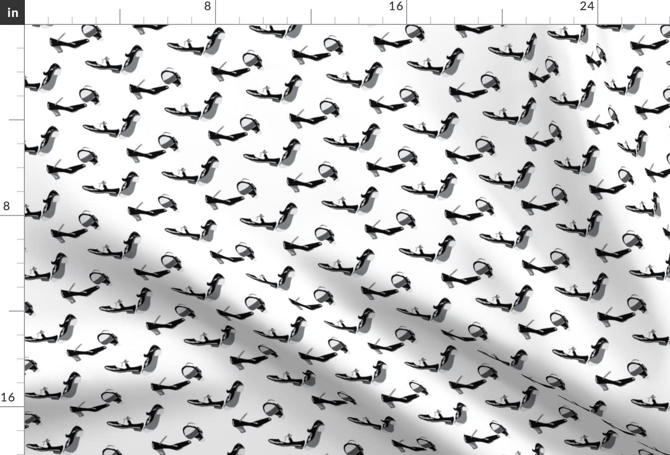 Spoonflower Fabric - Dance Shoes Sport Dancing Black White Athlete Printed on Upholstery Velvet Fabric Fat Quarter - Upholstery Home Decor Bottomweight Apparel