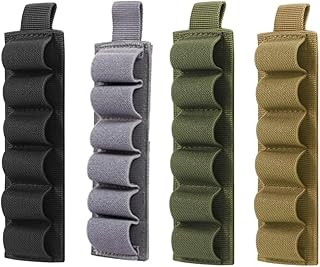 4PCS 6 Round Shell Holder Tactical Shotgun Buttstock 12/20GA Cartridge Shell Case Bag Military Elastic Ammo Bullet Carrier Holster(4 Color Included) - ACEXIER