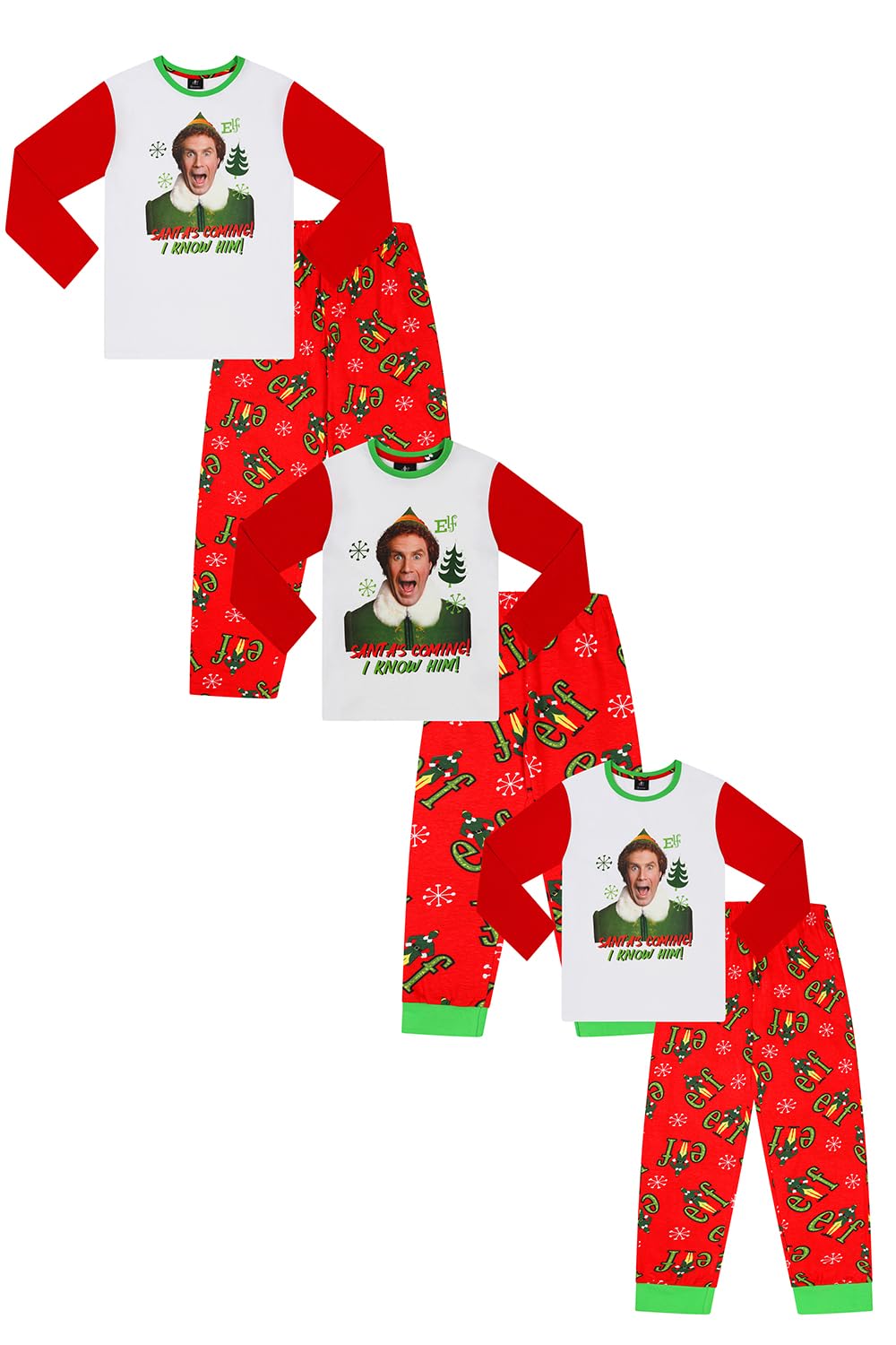 Elf Santa's Coming! Matching Family Christmas Pyjama Set Buddy the Xmas Mens Womens Boys G...