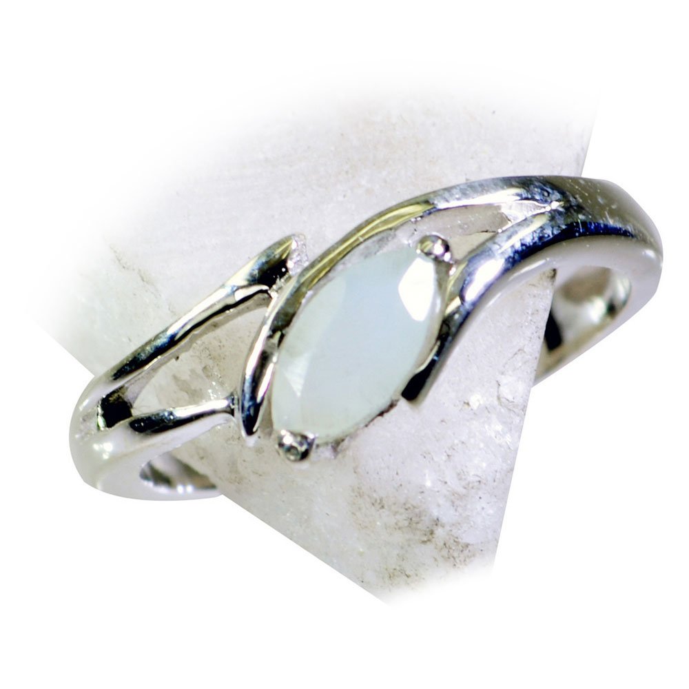 Natural Aqua Chalcedony Jewelry 925 Sterling Silver Ring Size I,J,K,M,N,O,P,R,S for Women