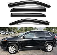 Vista 1 de 94981 - Protector de lluvia para ventana lateral, deflector de ventilación, montaje exterior, cinta inastillable, color humo oscuro, 4 piezas