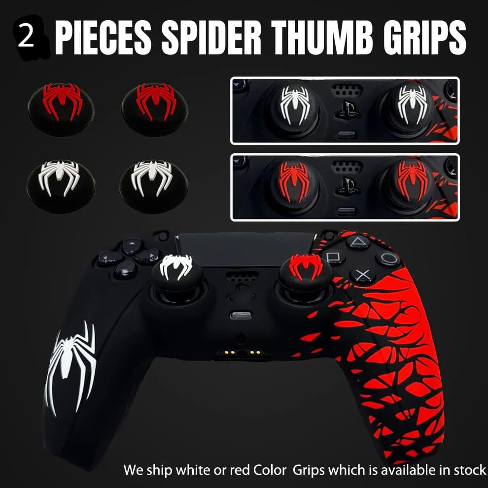 Image of New World Silicon Cover for PS5 Controller, Silicon skin Protective Sleeve Protective case For PS5 Controller Red /Black Theme