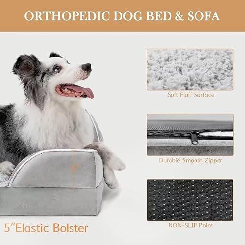 Miniatura 6 de Comfort Expression Cama grande para perros extra grandes, cama ortopédica impermeable para perros, cama para perros de raza jumbo, sofá cama lavable
