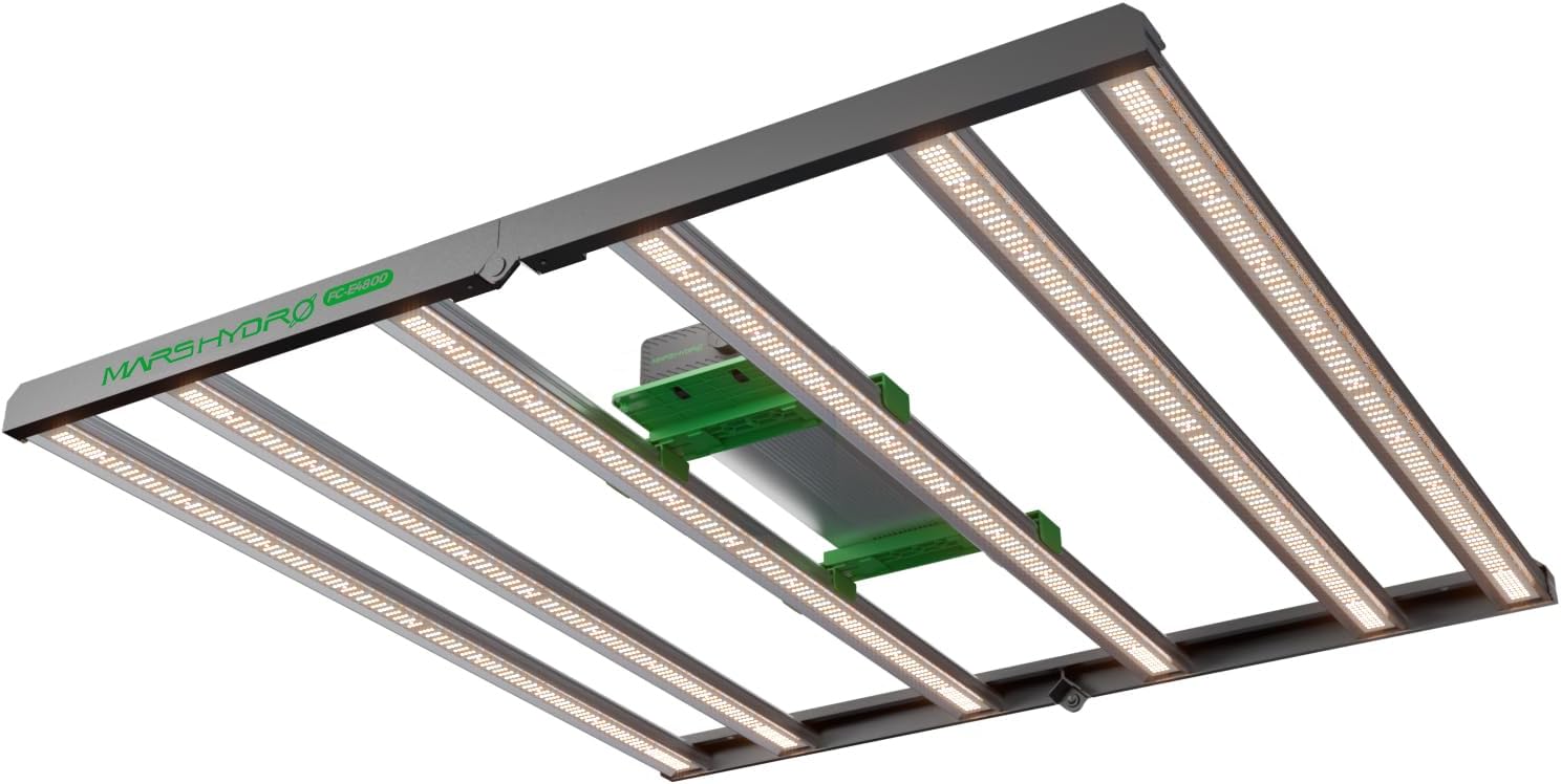 2025 New Version FC-E4800 Foldable LED Grow Light 4x4ft Full Spectrum Grow Light Bar 480Watt Plant Growing Light Remote Control Dimmable Commercial Grow Lamp Daisy Chain