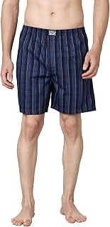Levi's 024 Men's Premium Soft Cotton Woven Checkered Boxer Shorts - Mid Rise, Inner Elastic Waistband with Side Pocket (Pa... Price In India
