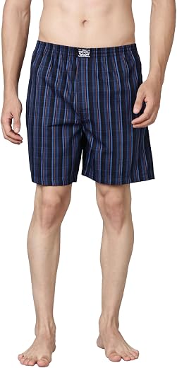 Levi's 024 Men's Premium Soft Cotton Woven Checkered Boxer Shorts - Mid Rise, Inner Elastic Waistband with Side Pocket (Pa...