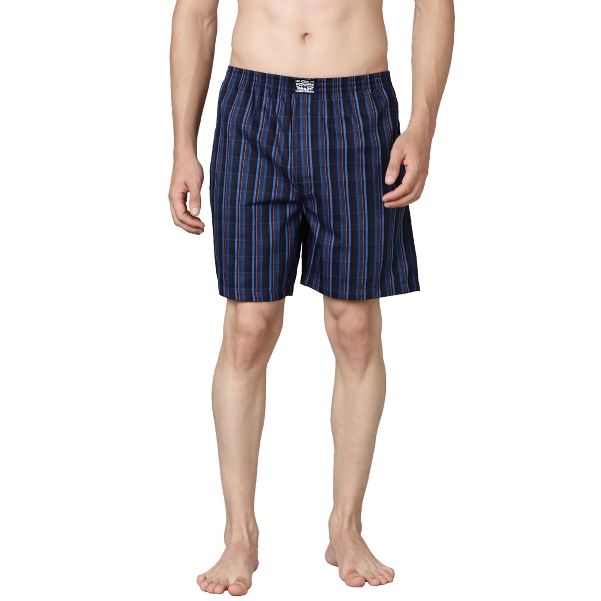 levi's 024 Men's Premium Soft Cotton Woven Checkered Boxer Shorts - Mid Rise, Inner Elastic Waistband with Side Pocket (Pack of 1)-picture-48